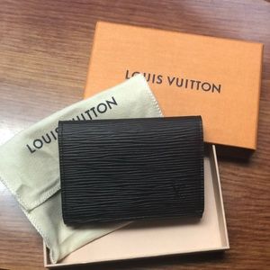 NIB Louis Vuitton Enveloppe Carte de Visite Noir